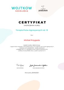 certyfikat terapia psów agresywnych page 0001