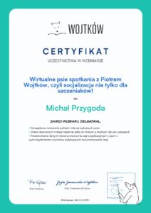 certyfikat ukończenia kursu socjalizacjani tylko dla szczeniaków v2 page 0001