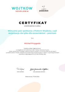 certyfikat ukończenia kursu socjalizacjani tylko dla szczeniaków page 0001