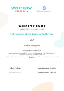 certyfikat ukończenia webinaru lęk separacyjny page 0001